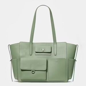 ♠️Kate Spade New York Cargo Leather Large Tote Bag, Balsam Green NEW NWT